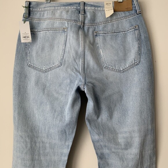 American Eagle AE77 Organic Cotton The Crop Flare Jeans Blue 33 - Picture 10 of 12